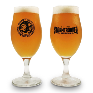 stormtrooper beer glass. the empire beer glass. starwars themed glass.