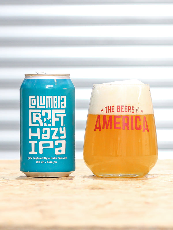 beers of america. Columbia Craft, Hazy IPA, 6% ABV. New England Style India Pale Ale. 355ml Craft ale beer can