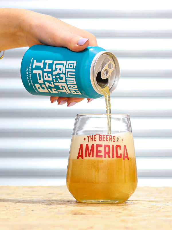 beers of america. Columbia Craft, Hazy IPA, 6% ABV. New England Style India Pale Ale. 355ml Craft ale beer can