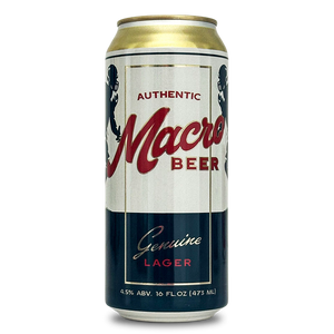 Macro, Genuine Lager, 4.5% ABV. 473ml Craft ale beer can