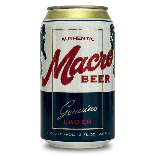 Macro, Genuine Lager, 4.5% ABV. 355ml Craft ale beer can