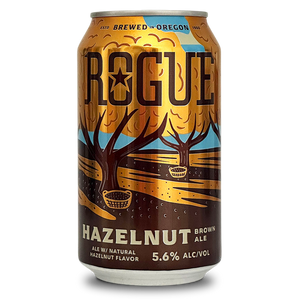 beers of america. Rogue, Hazelnut, 5.6% ABV. Brown Ale. 355ml Craft ale beer can
