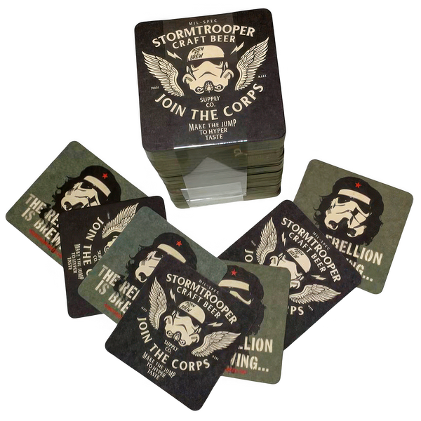 Stack of beer mats, 100+ beer mats, stormtrooper themed gift, star wars themed gift