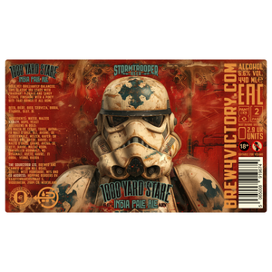 The Empire beer. Stormtrooper beer. 1000 yard stare, IPA, India Pale Ale, 6.6% ABV. 440ml Craft ale beer can