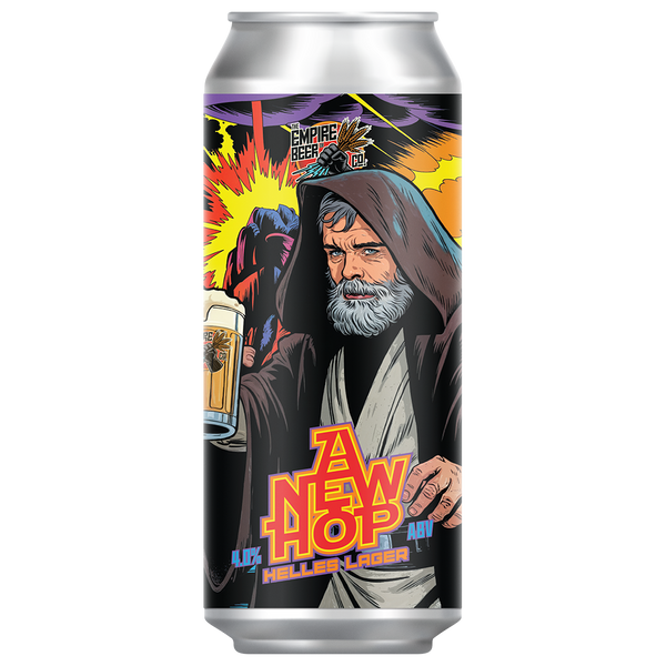 Beer can with a Star Wars-themed design featuring a character. 440ml craft beer, salt brewery