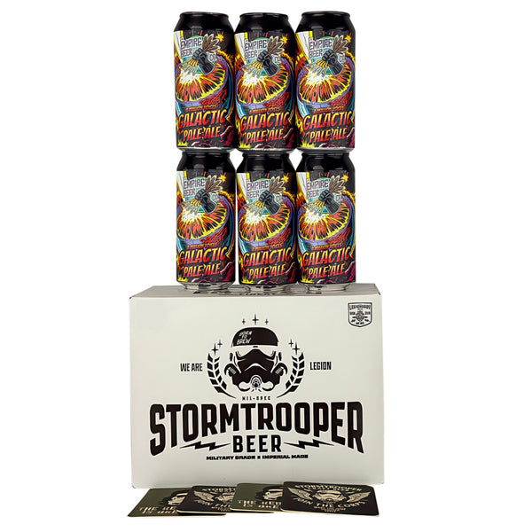 Stormtrooper beer, The Empire beer. GPA, Galactic Pale Ale, A Million Voices. Pale Ale. 6 can pack. Beer gift pack. Salt Brewery. Star Wars Gift. Craft Beer
