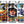 Collection of five  beer cans with Star Wars-themed designs on a white background