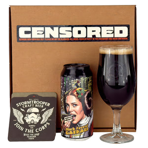 Empire beer co, gift pack 1 x440m craft beer + glass, star wars fan, stormtrooper beer, christmas,birthday. stout gift pack