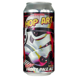 The Empire beer. Stormtrooper beer. Hop Art, Fruity Pale Ale, Pale Ale, 4.6% ABV. 440ml Craft ale beer can. Premium Craft beer. Beer can