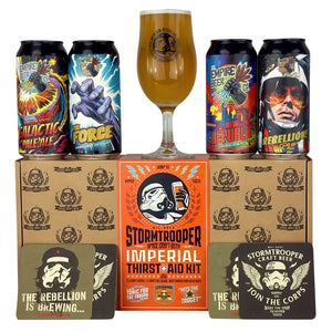 Stormtrooper beer. The empire beer. Imperial gift pack, 4 440ml can pack. Beer gift pack. Gift pack with glass.