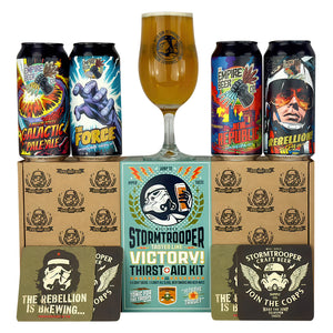 Stormtrooper beer. The empire beer. Victory gift pack, 4 440ml can pack. Beer gift pack. Gift pack with glass. 